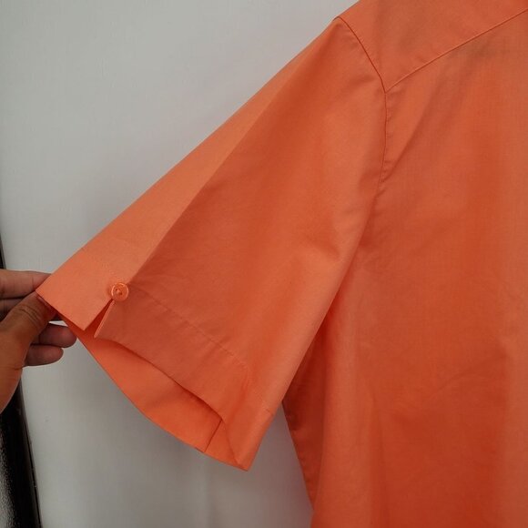 Foxcroft Wrinkle Free Button Up Shirt Plus Size Short Sleeve 18 Womens Orange - Picture 3 of 12